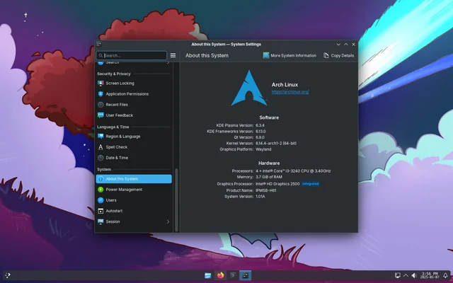 KDE Plasma 6.5 display